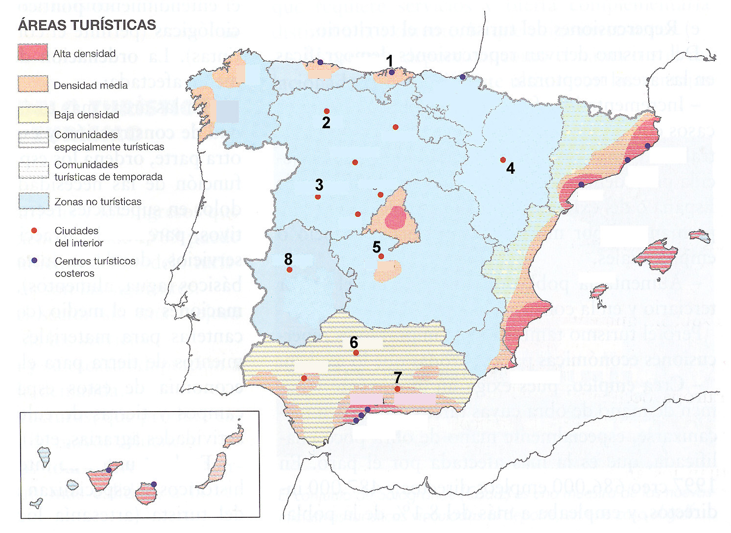 Resultado de imagen de mapa areas densidad turismo españa